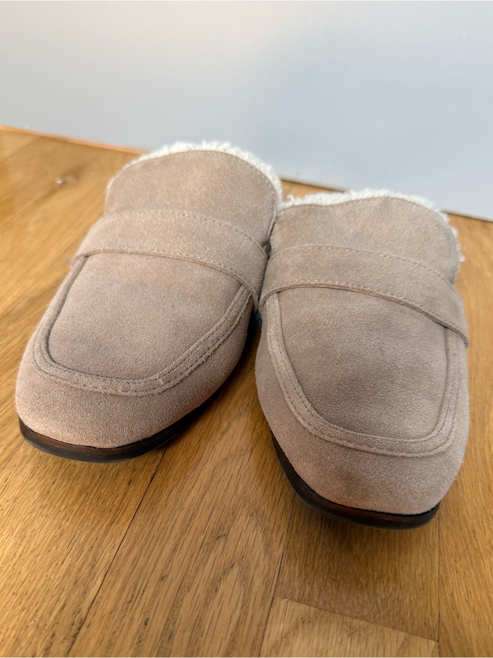 Lucky Brand Women’s Suede Slip-On Mules in Taupe